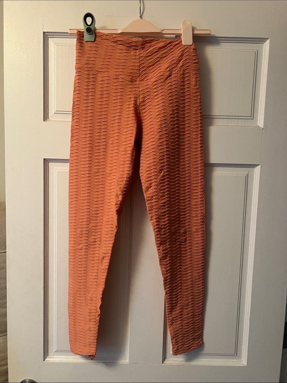 Booty By Brabants Textured High-Waist Leggings in Rust Orange